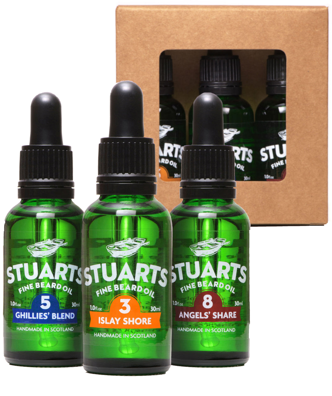 STUARTS Beard Oil Gift Set - 3 Pack